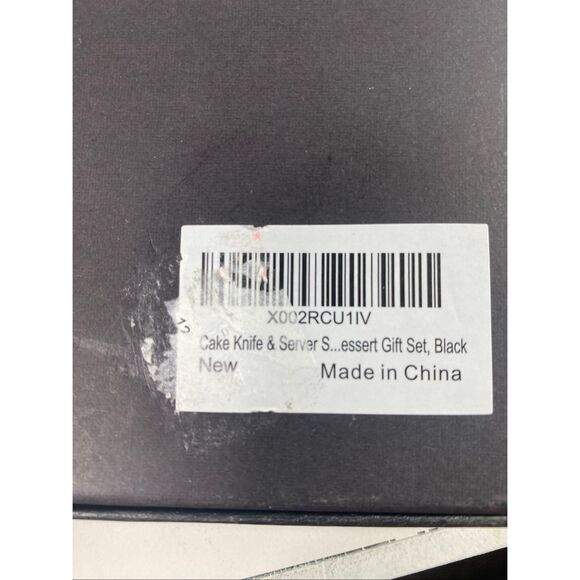 Orblue Black Cake Knife & Server Set Embossed Stainless Steel Gift Boxed NIB - Picture 9 of 9